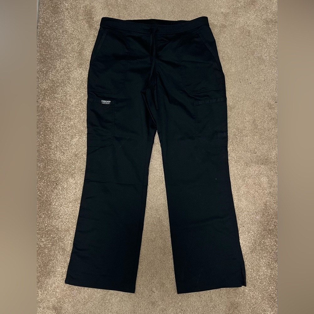 Cherokee Workwear Women's Straight Leg Black Scrub Pants (Size Medium)